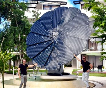 How 2 Friends Changed Real Estate in Tulum Mark & Nico Los Amigos Tulum in front of The Smartflower System at Central Park Tulum